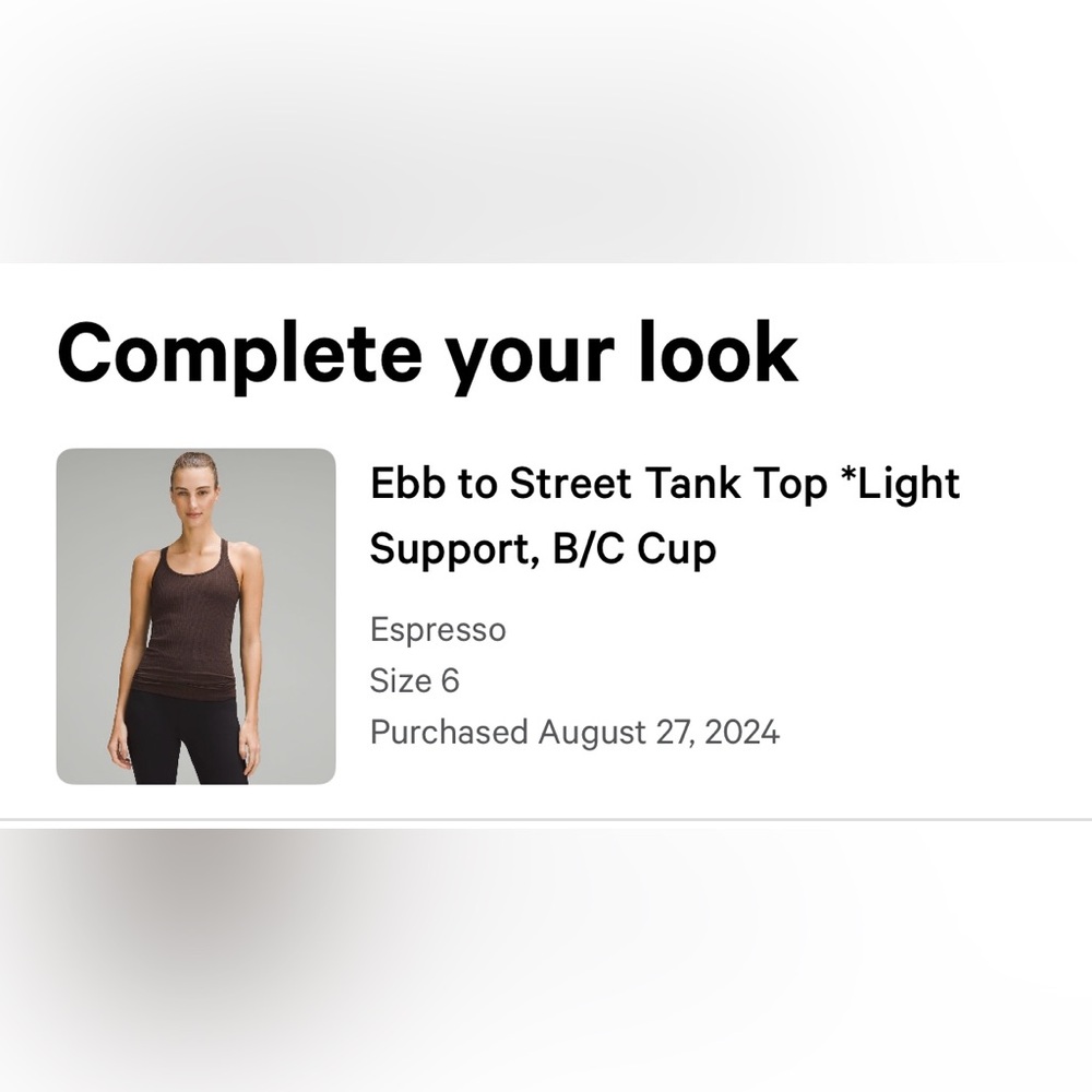 Ebb To Street Tank Top Lululemon Espresso - Picture 6 of 6